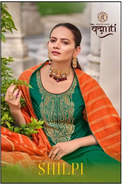 Shilpi By Vedanti Designer Embroidered Silk Salwar Kameez Collection